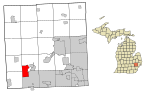 Oakland County Michigan Incorporated and Unincorporated areas Wixom highlighted